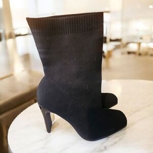 Chic Black Women's Heeled Sock Boots